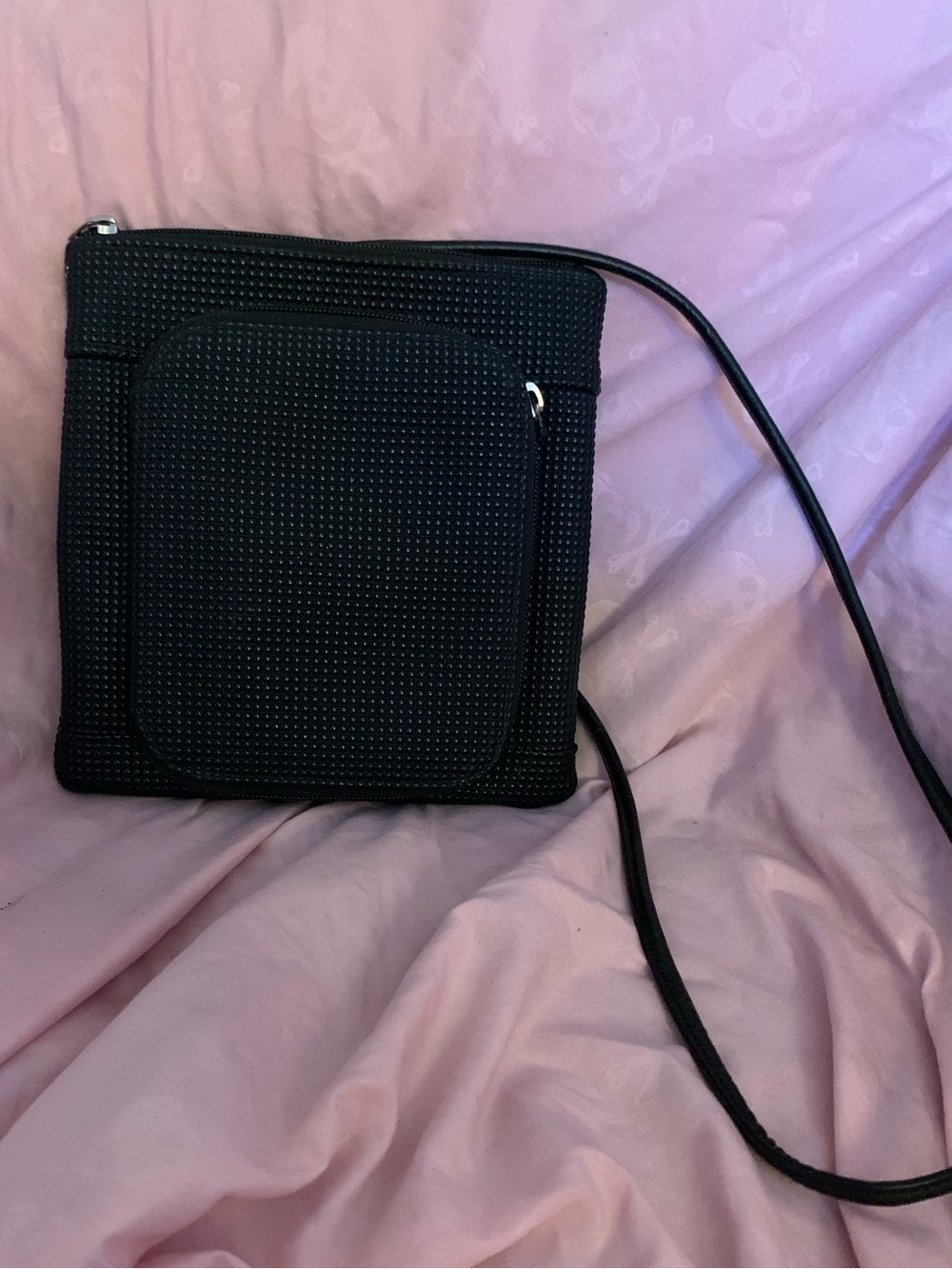 Black Women's Crossbody Bag with Front Pocket